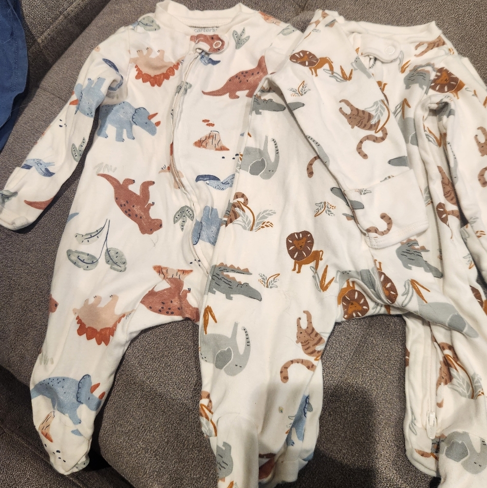 Carter's Multicolor Dinosaur and Animal Print Footies